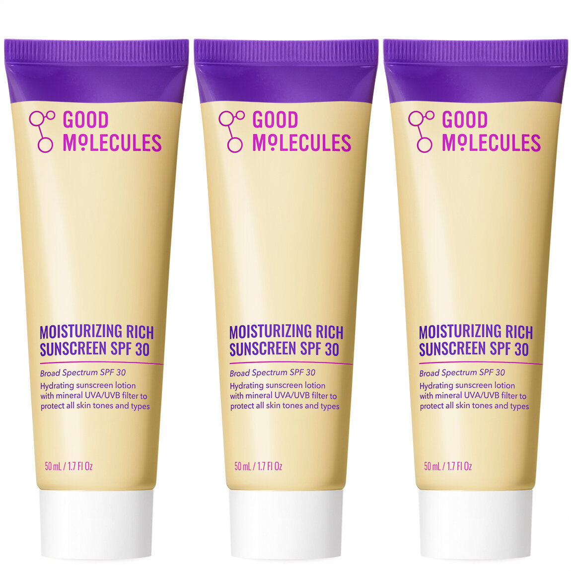 Moisturizing Rich Sunscreen SPF 30 - 50ml (3-Pack)